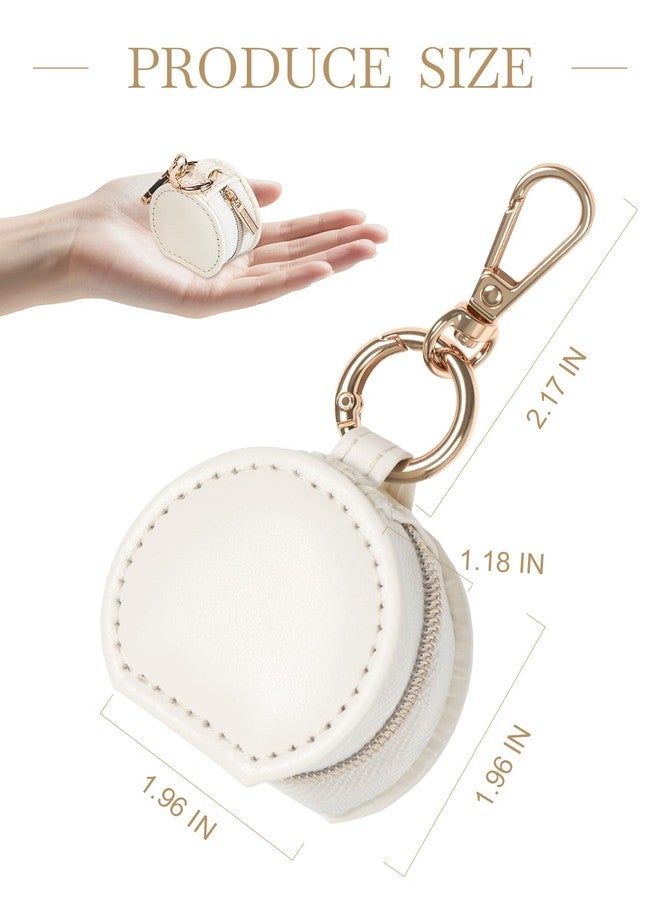 Hatori Jewelry Ring Holder Box with Keychain, Portable Gym Jewelry Storage Box Case, Small Travel Ring Earring Stud Necklace Storage Case (White) - Image 2